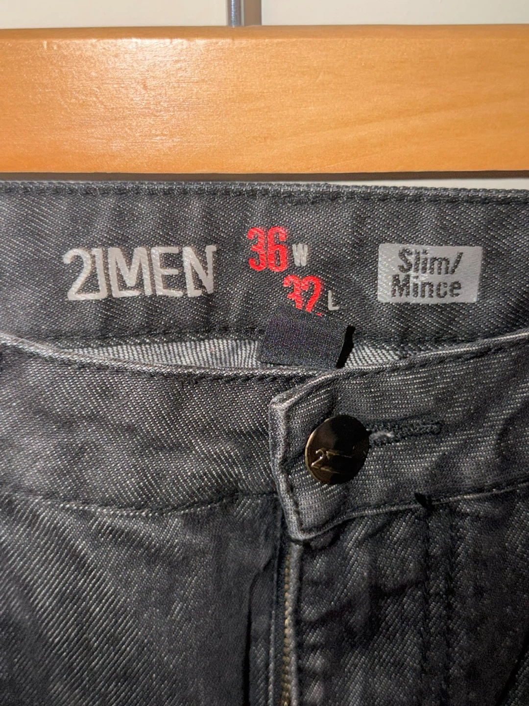 21 Men Slim Fit Jeans - Charcoal Grey - Size 36x32 - photo 2