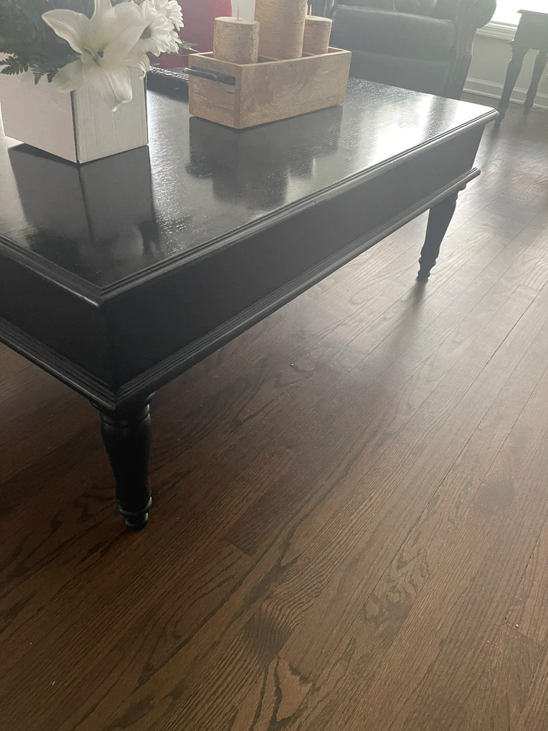 Black End Table with Drawer and corner table