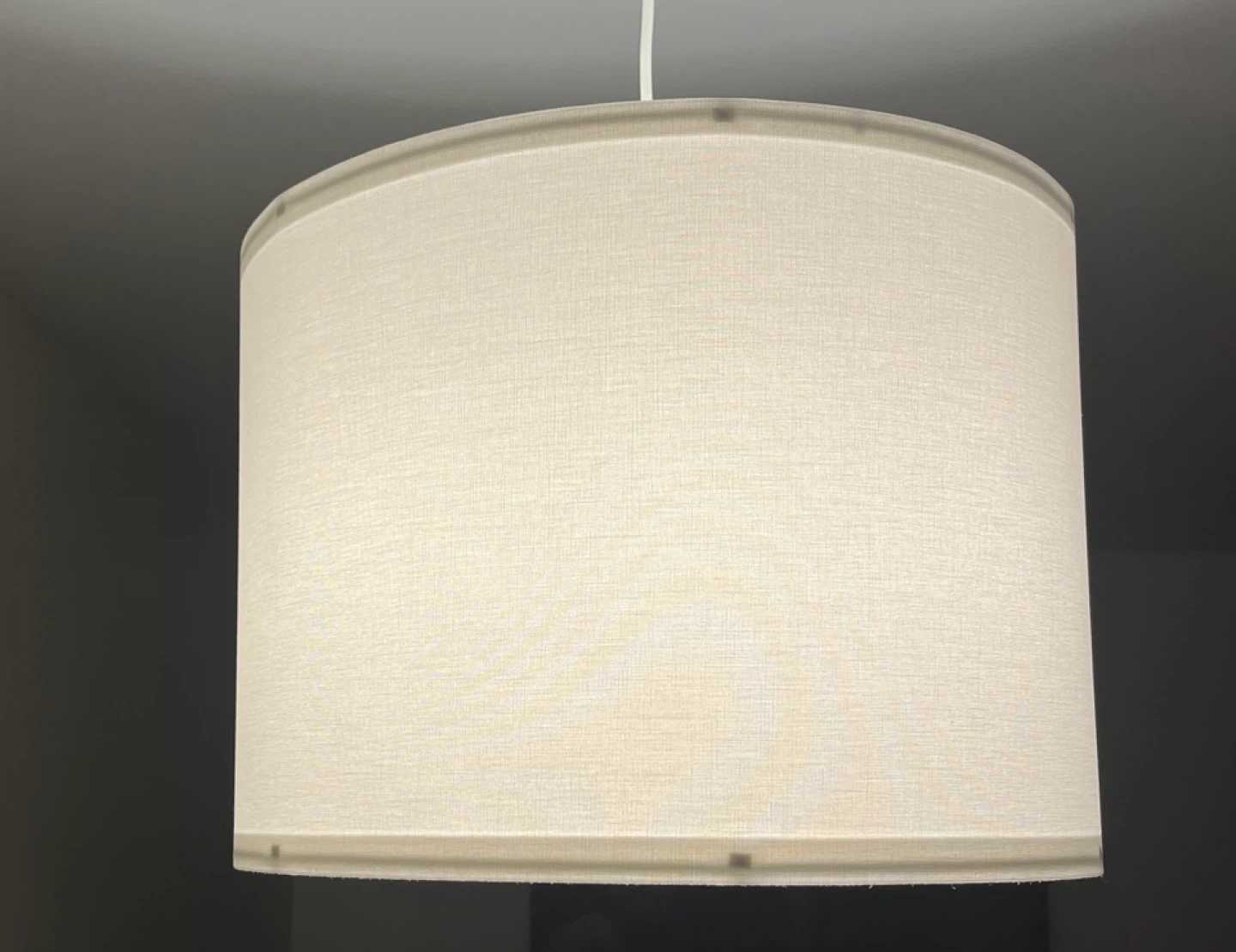 White Fabric Drum Lamp Shade - photo 3