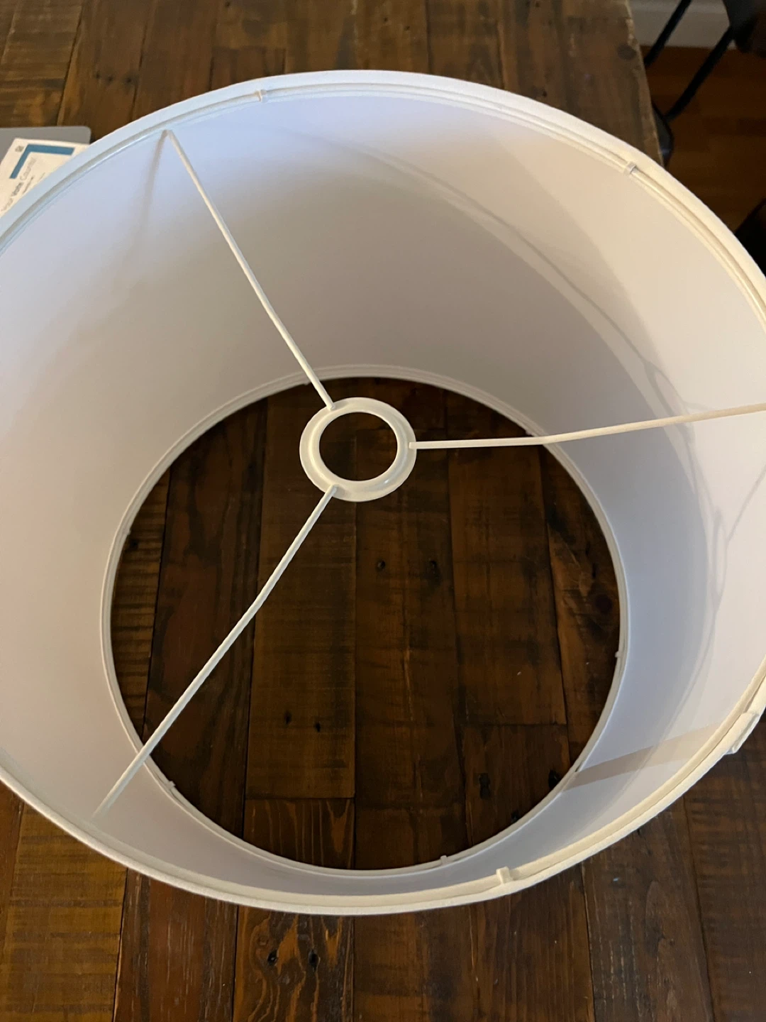 White Fabric Drum Lamp Shade - photo 2