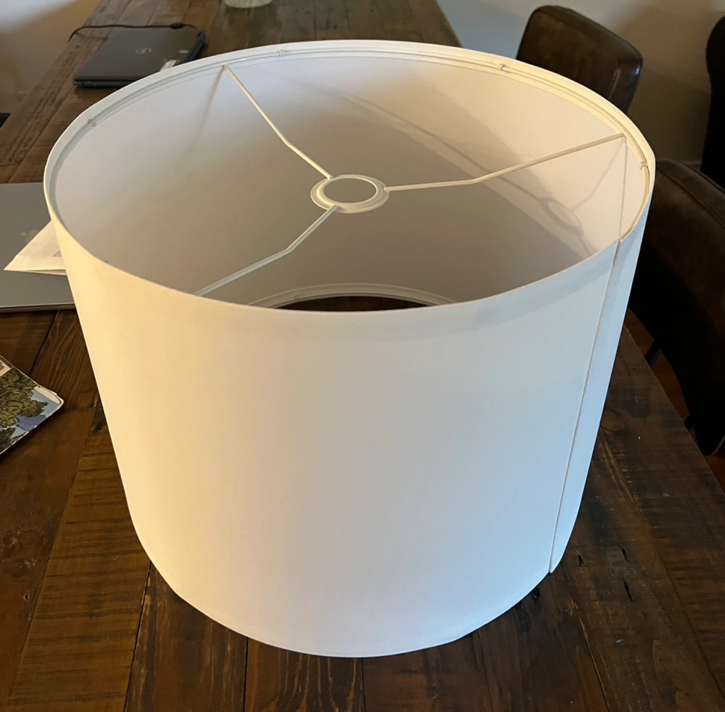 White Fabric Drum Lamp Shade