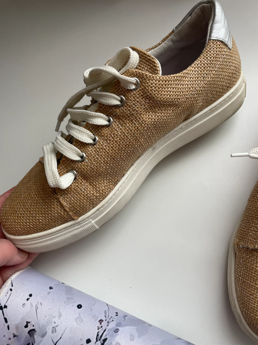 Espadrille Sneakers - Tan Woven - Size 39 - photo 2