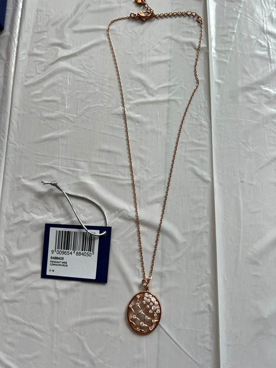 Swarovski Pendant Web Necklace Rose Gold Tone - photo 5