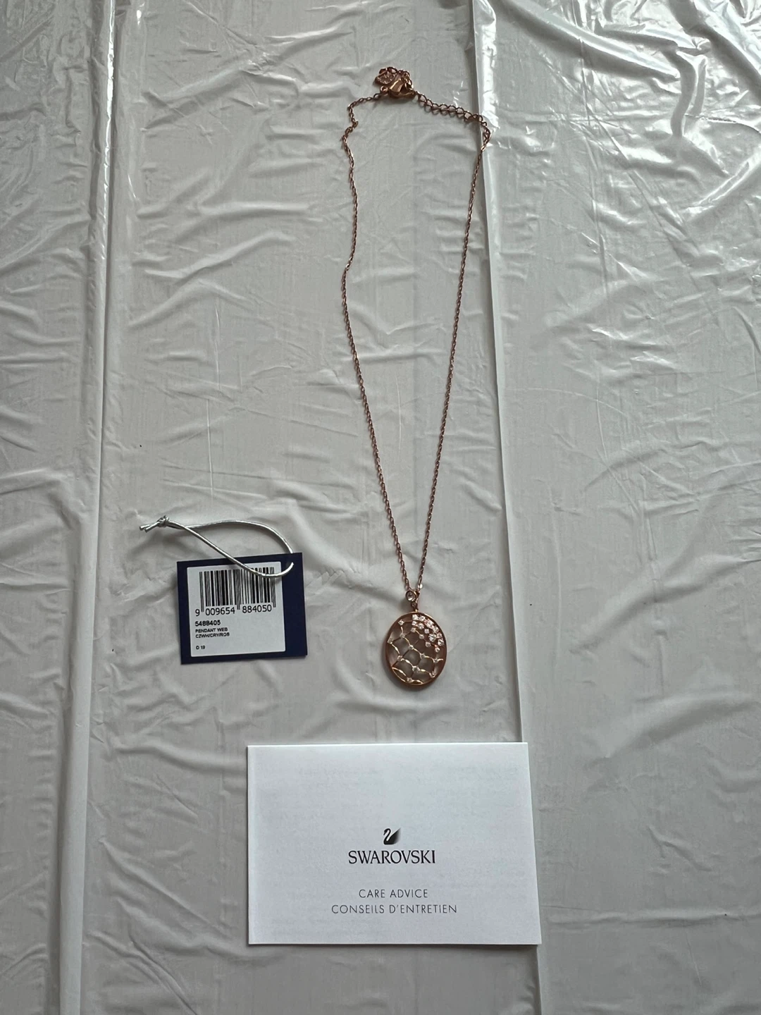 Swarovski Pendant Web Necklace Rose Gold Tone - photo 3