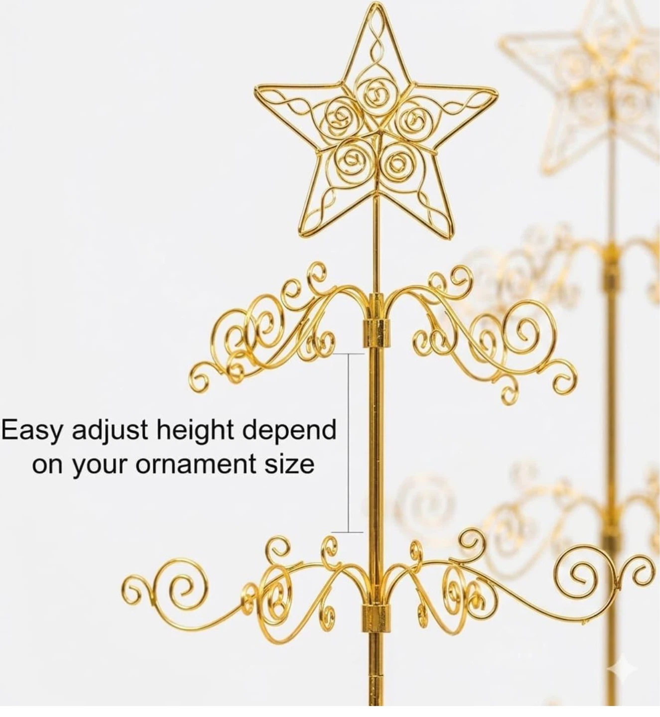 Rotating Ornament Display Tree Stand 24 Inch Gold 24R - photo 4