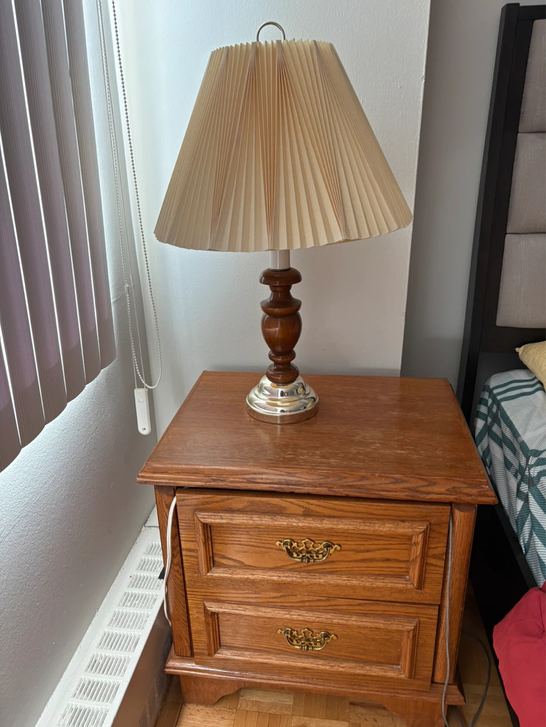 Oak Dresser with Mirror and Matching Nightstand