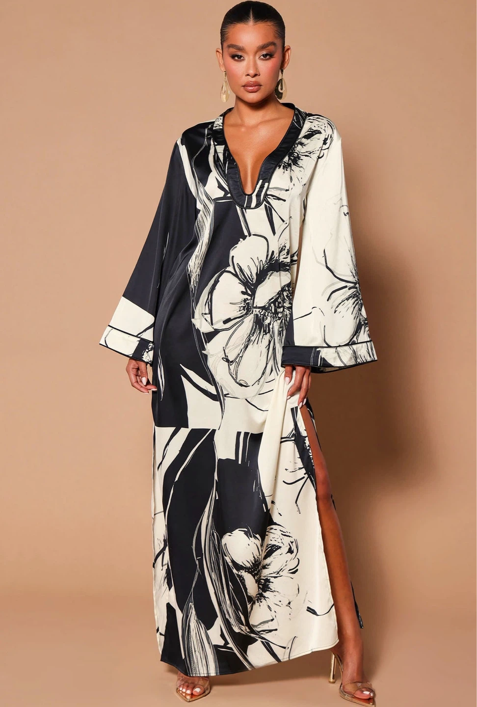 Women's Floral kaftan Maxi Dress