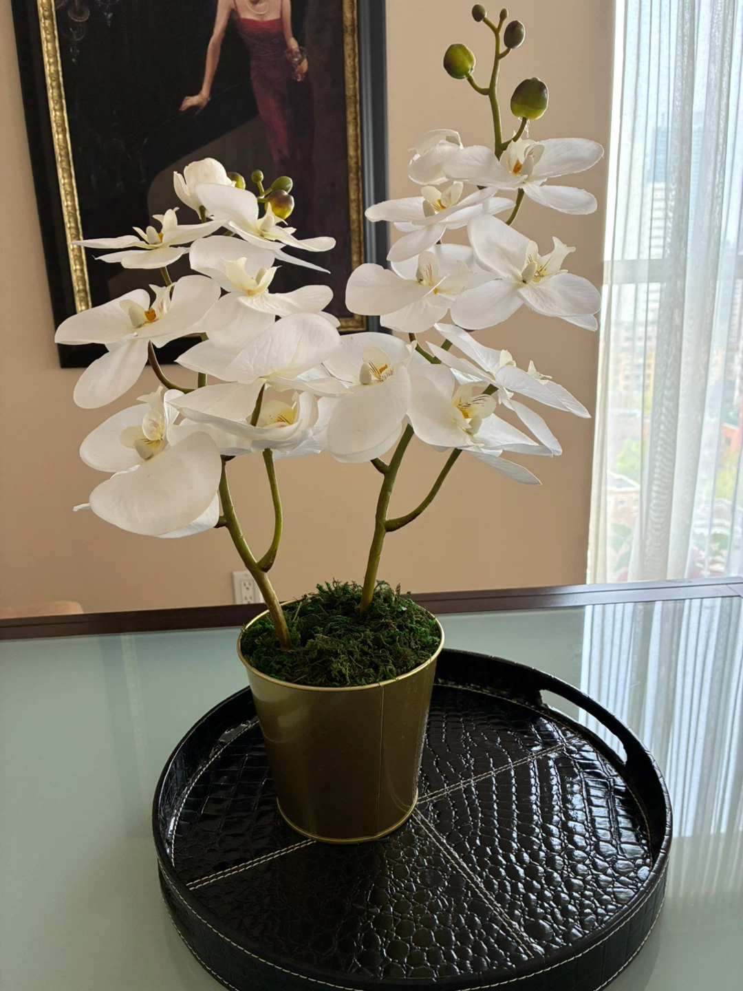 Artificial White Orchid Plant-2 stems