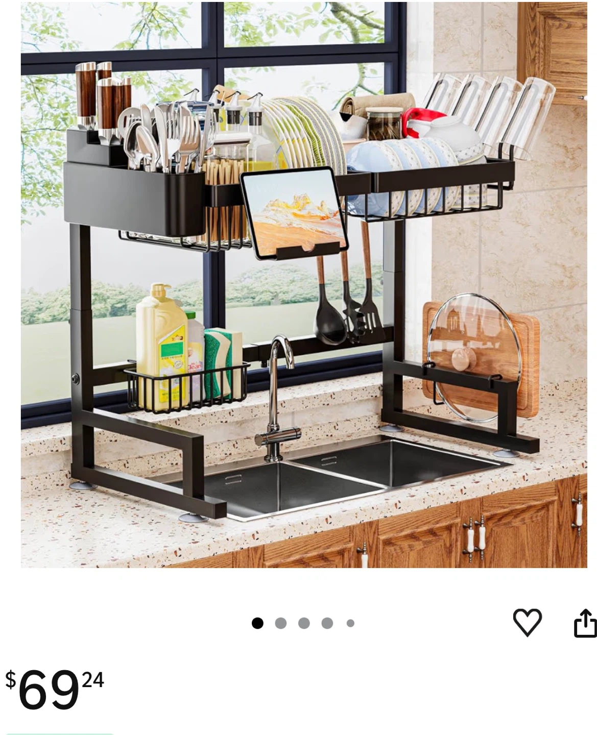 Adjustable Over Sink Dish Drying Rack OS5