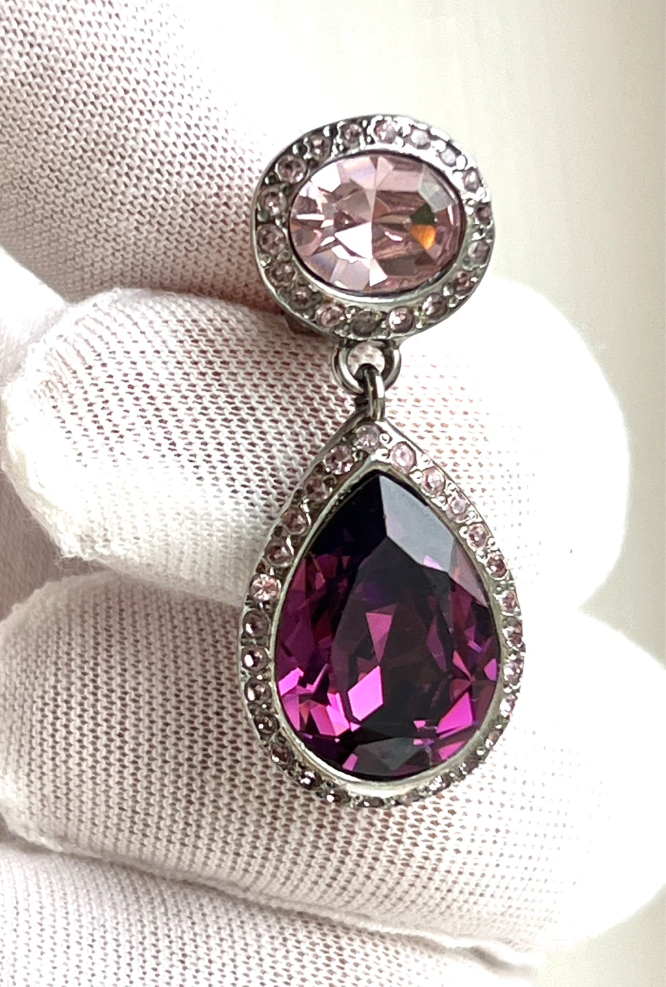 Clip-on Teardrop Gemstone Earrings - photo 2