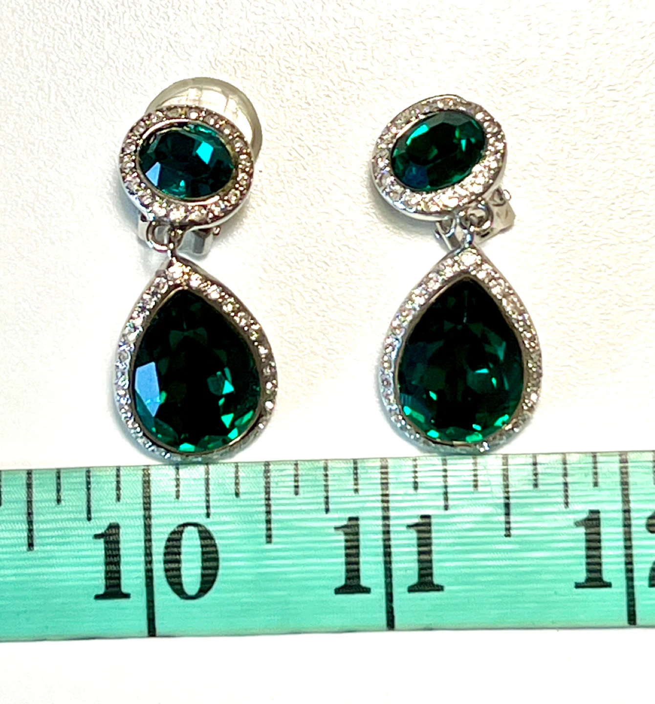 Clip-on Teardrop Gemstone Earrings - photo 3
