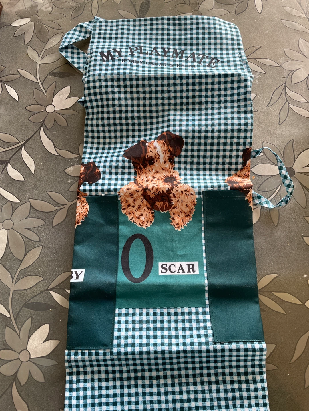 New Dog Print Apron with Pockets