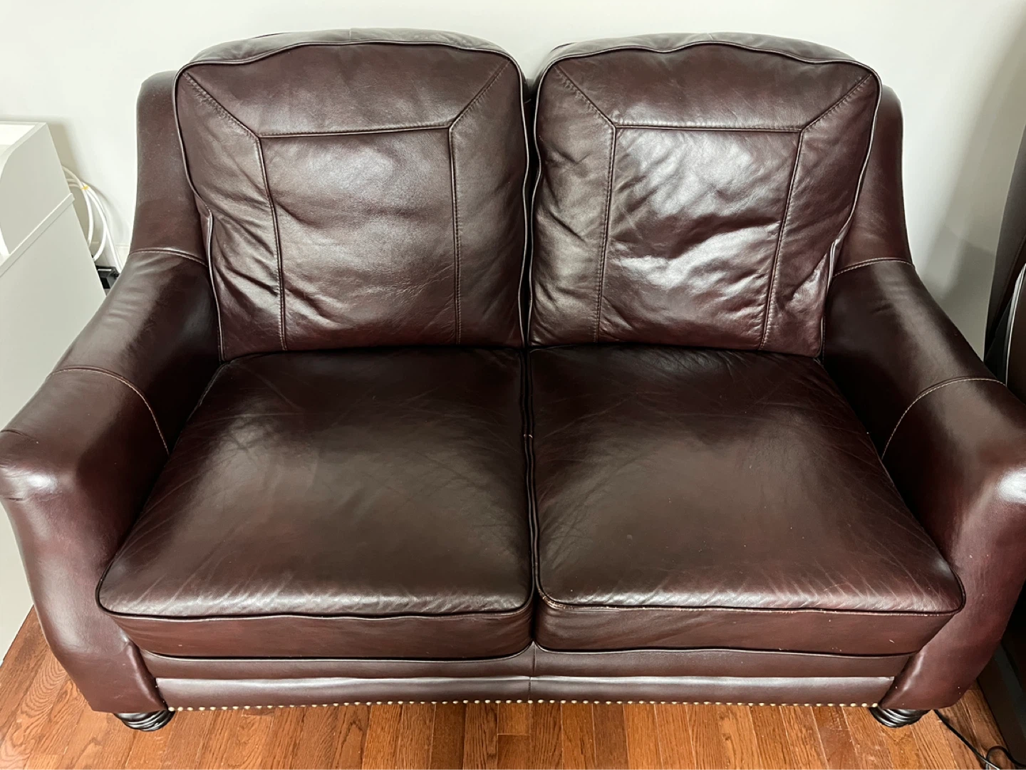 Brown Leather Loveseat for Sale