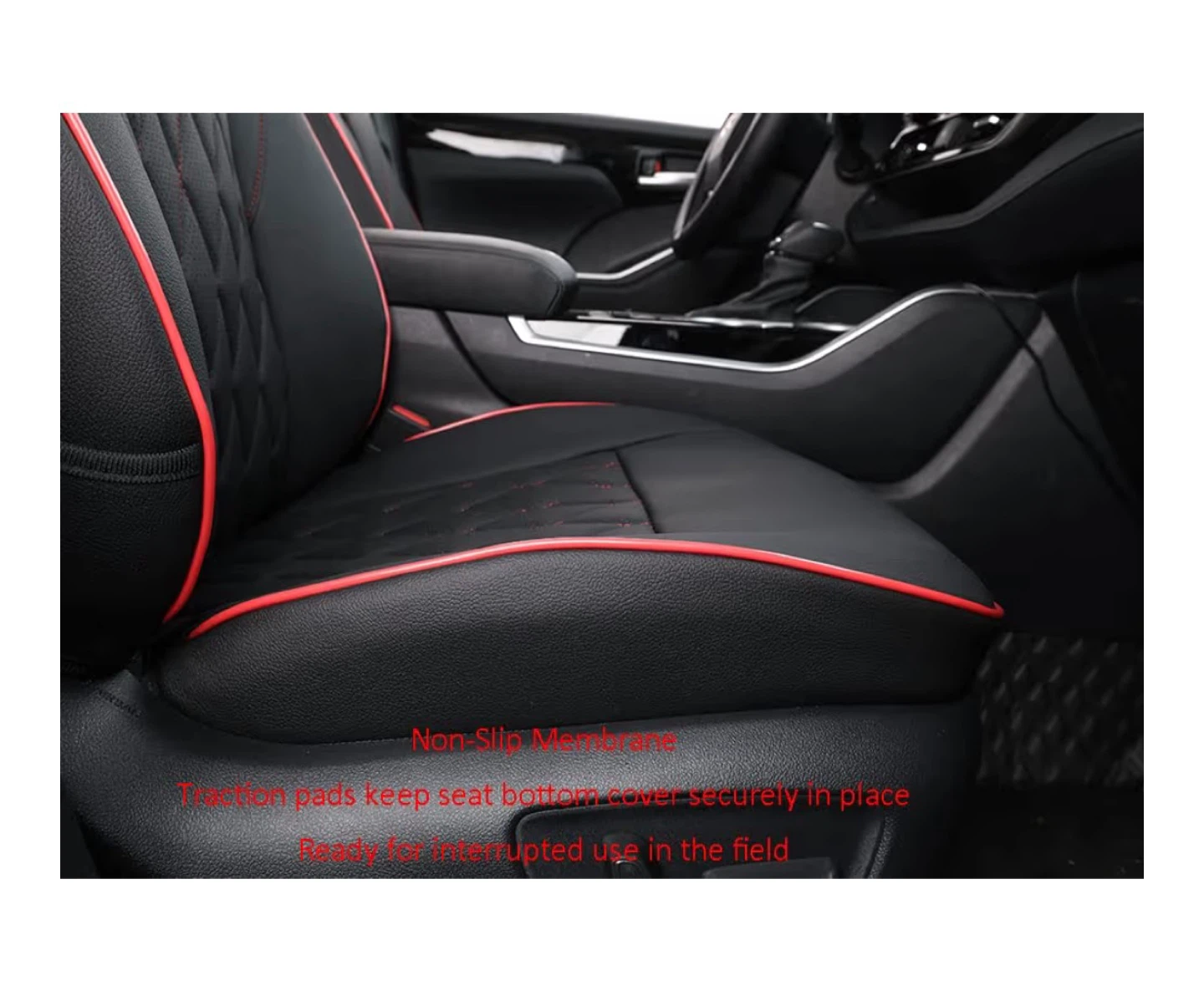 Highlander Seat Covers Custom Fit  2014-2019, Black Red Trim TR9 - photo 3