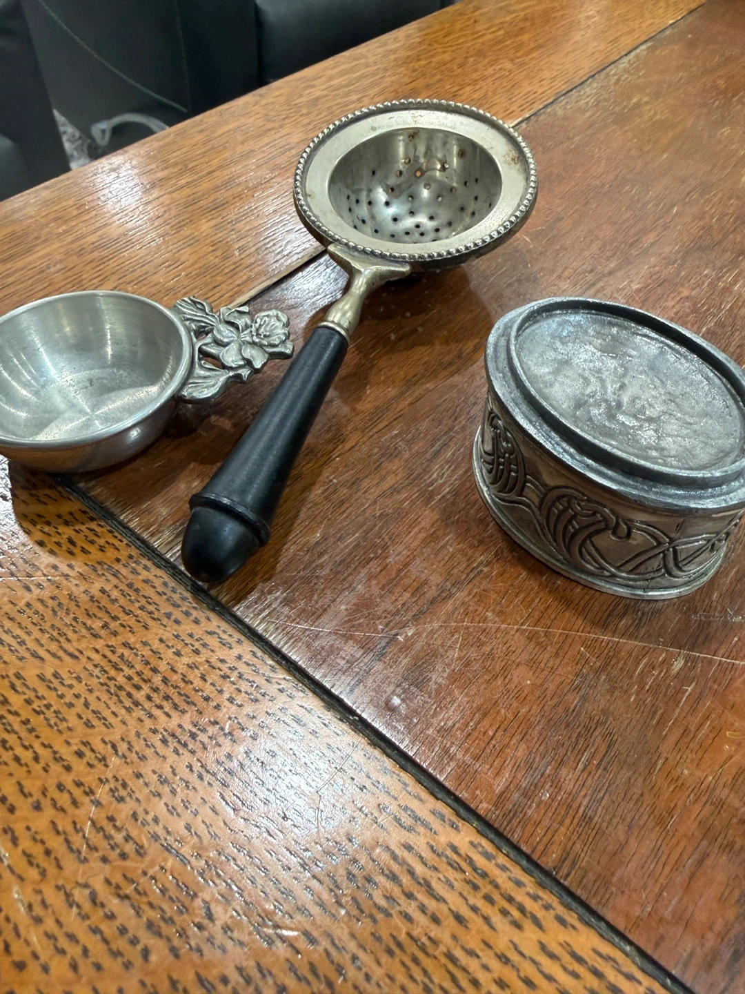 Vintage Tea Strainer and Trinket Box Set - photo 2