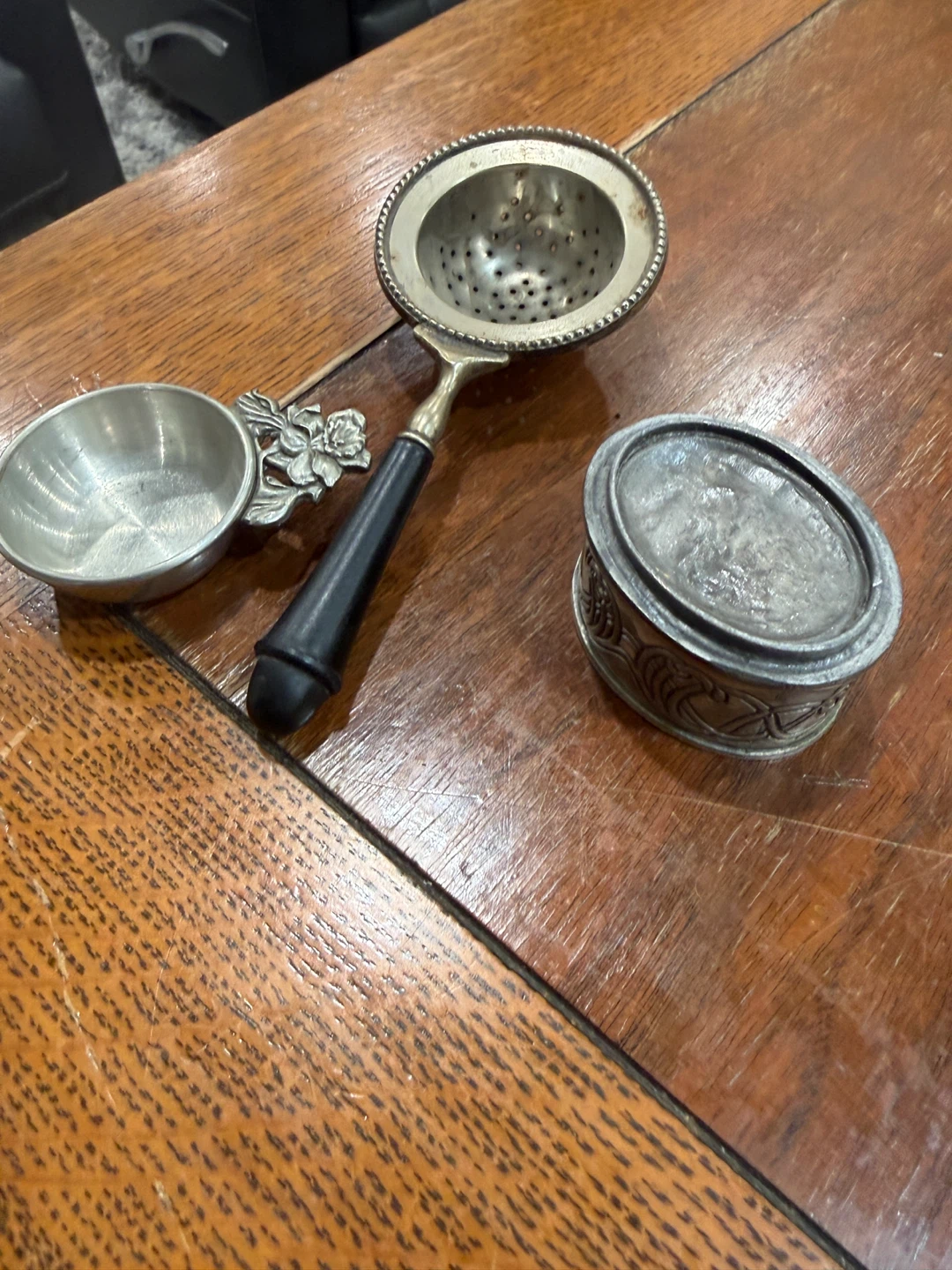 Vintage Tea Strainer and Trinket Box Set - photo 3