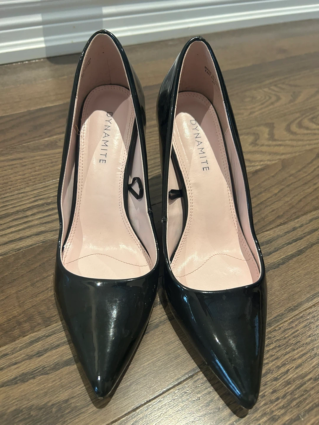 Dynamite Black Patent Leather Heels
