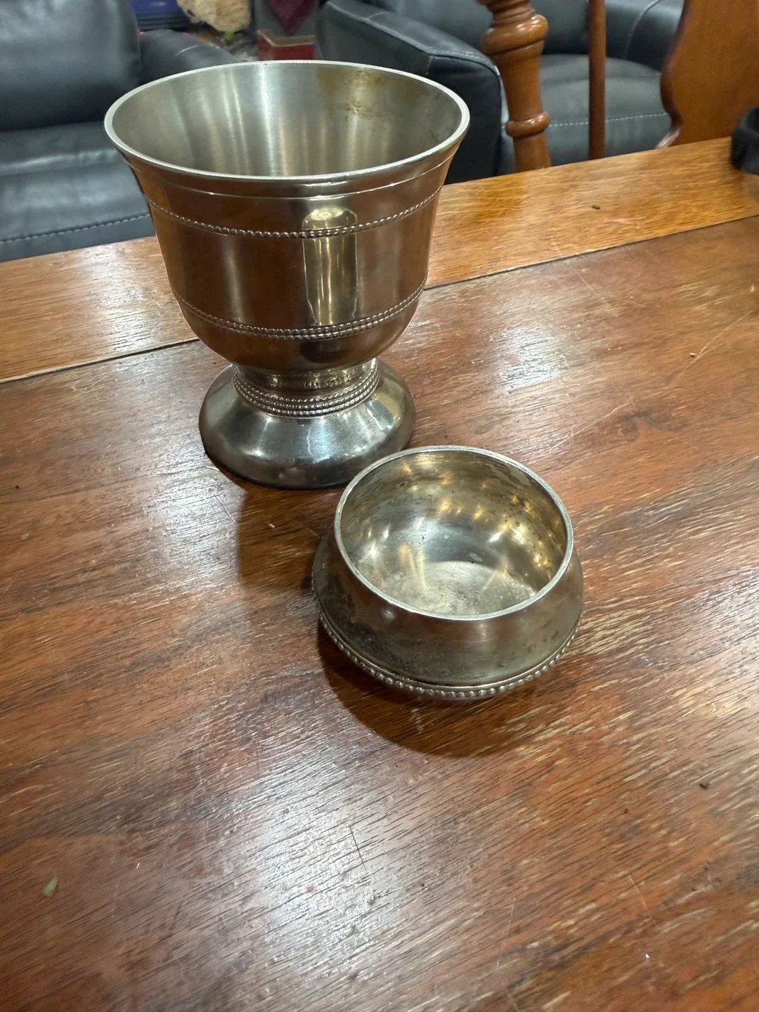 Silver Footed Bowl and Lid