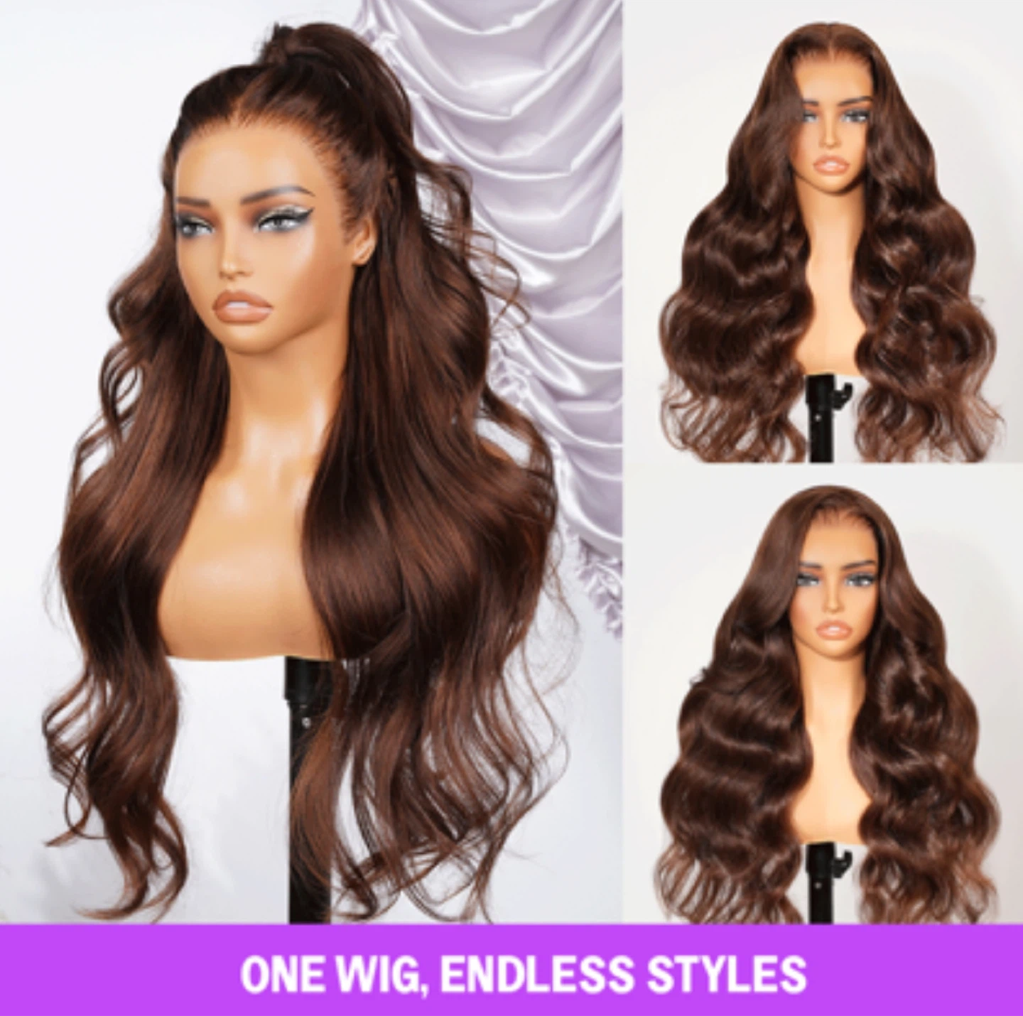 Chocolate Brown body wave glueless Wig - photo 2