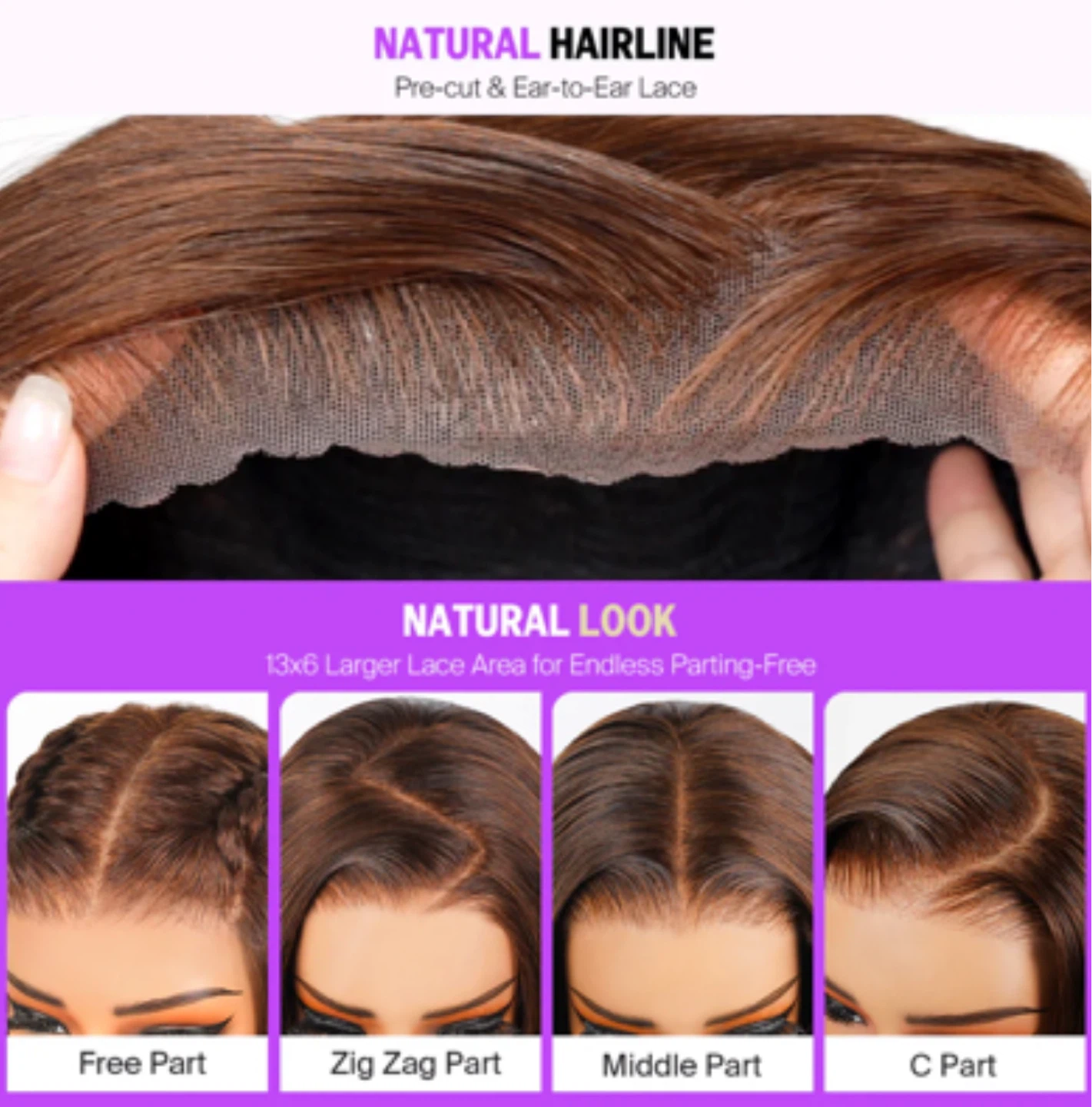 Chocolate Brown body wave glueless Wig - photo 4