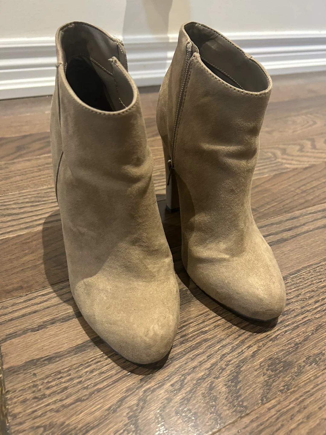 Taupe Suede Ankle Boots