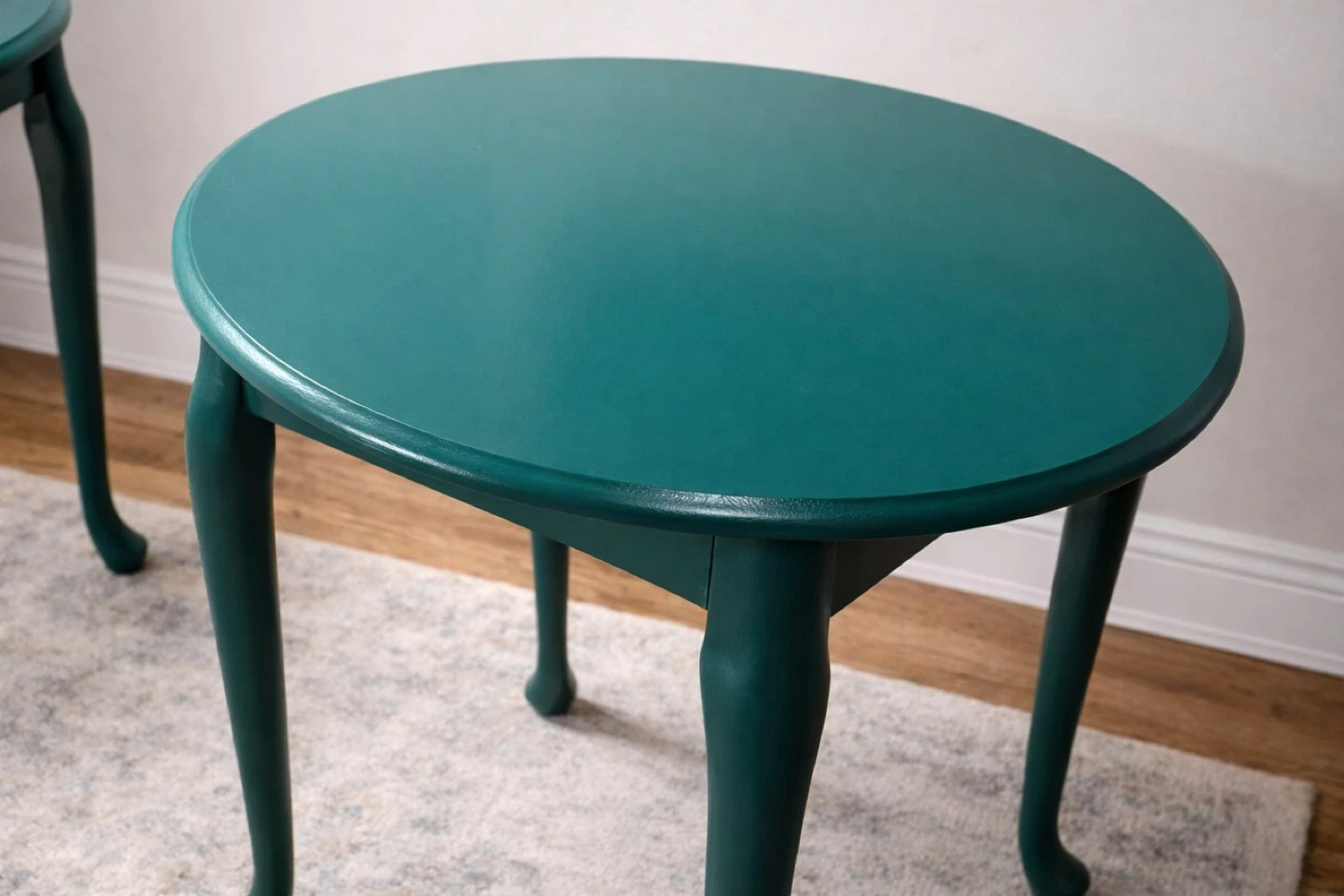 Pair of Green Accent Tables with Drawer - photo 5