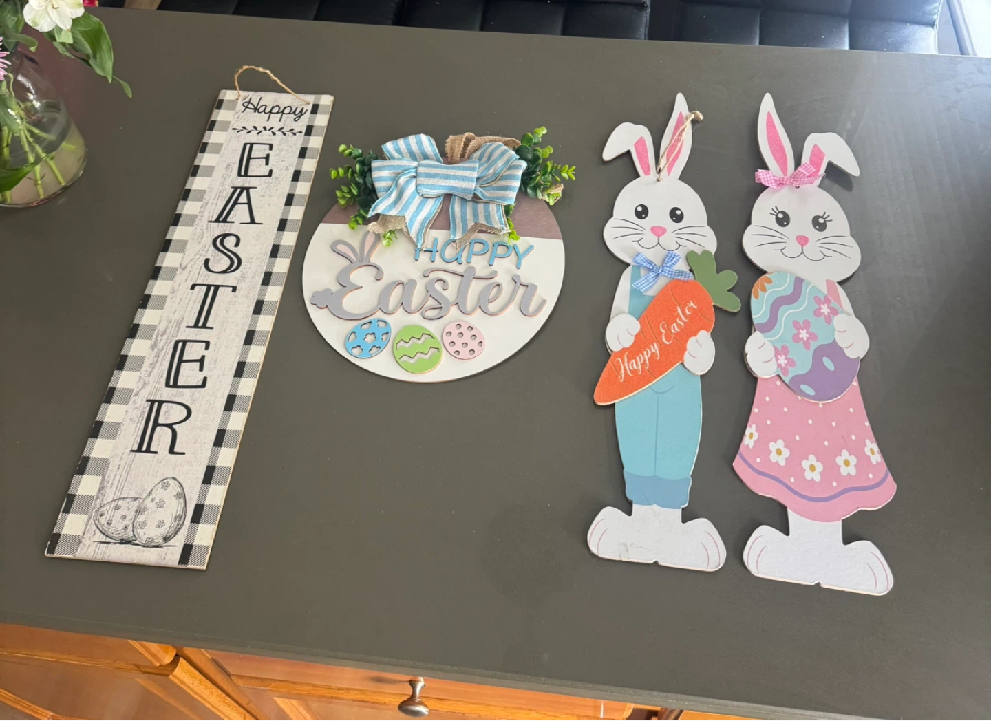 Easter Wooden Hanging Decorations Set