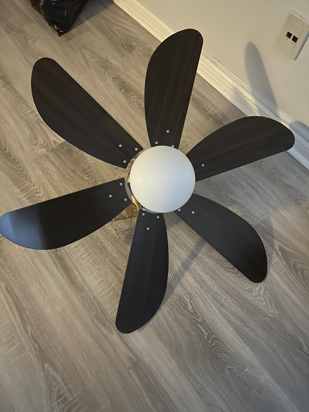 Dark Wood Ceiling Fan with Light