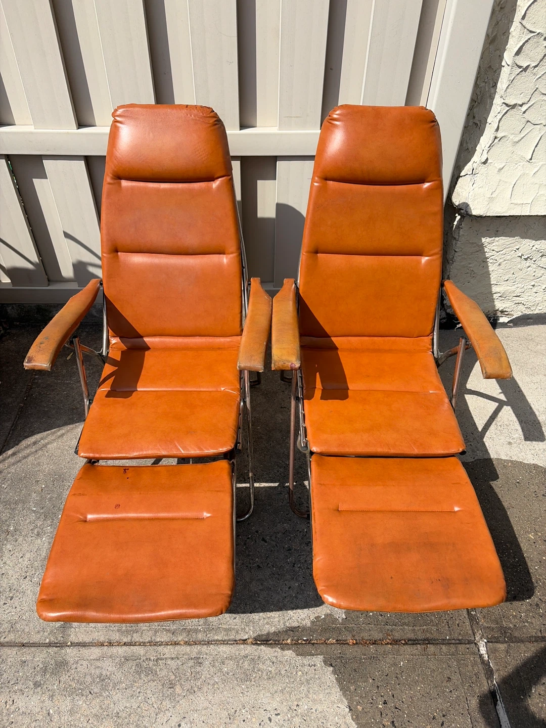 Vintage Italian Folding Lounge Chair in Leatherette, 1970s - photo 2