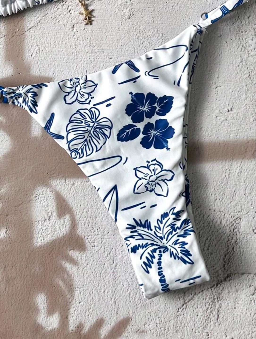 White and Blue Tropical Print Bikini Set US 4(S) - photo 5