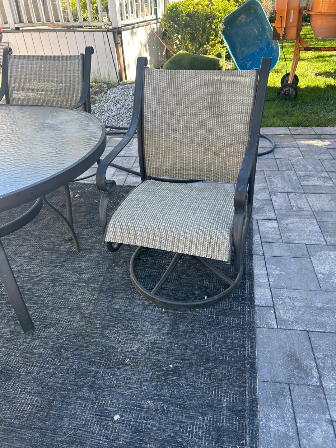 Oval Glass Top Patio Dining Set with 6 Chairs - photo 3