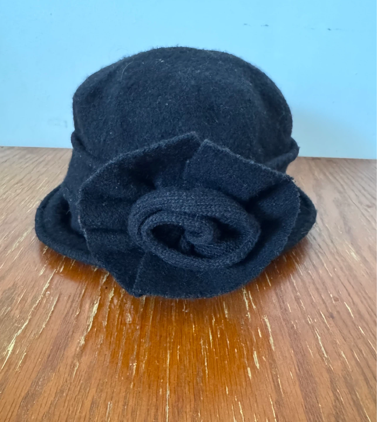 Black Flower Embellished Hat