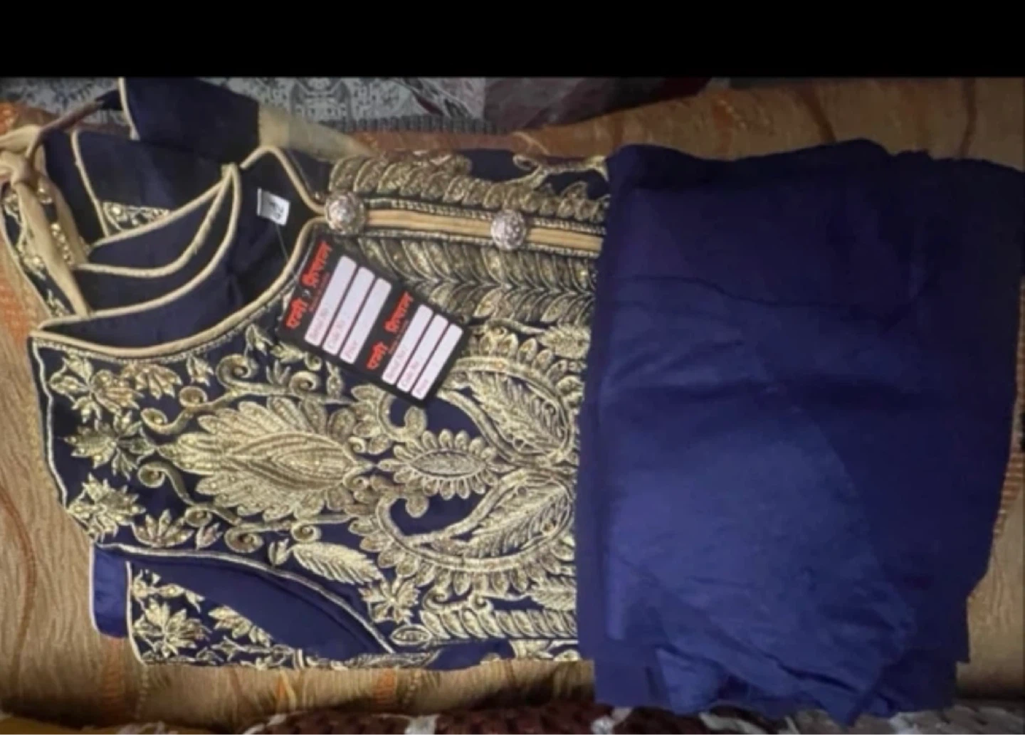Embroidered Navy Blue Anarkali Dress - photo 3