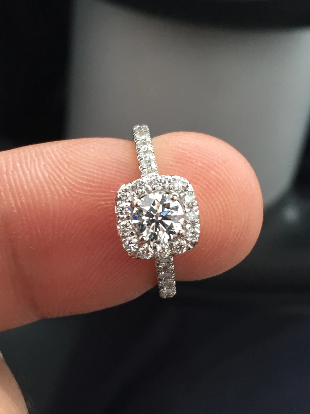 Diamond Halo Engagement Ring - custom jewelry