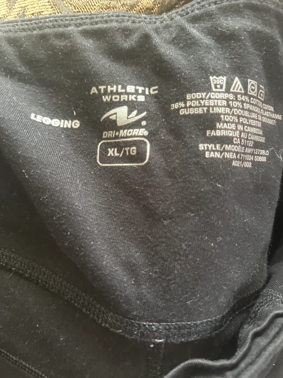Athletic Works Black Leggings XL/TG - photo 3