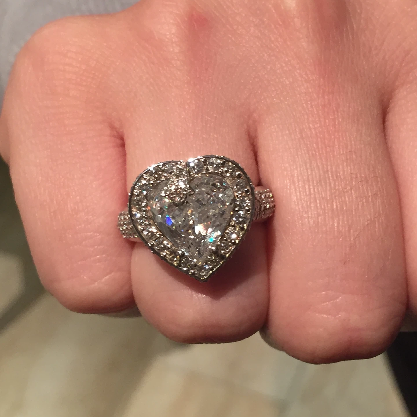 Heart Shaped Diamond Ring - custom jewelry