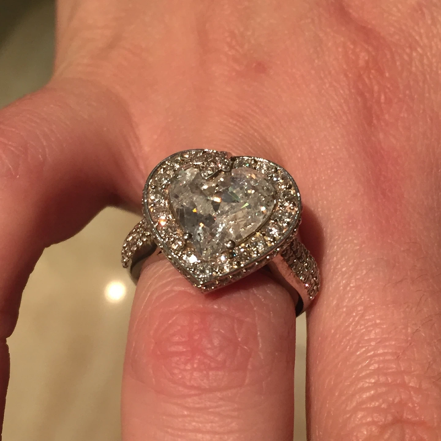 Heart Shaped Diamond Ring - custom jewelry - photo 2