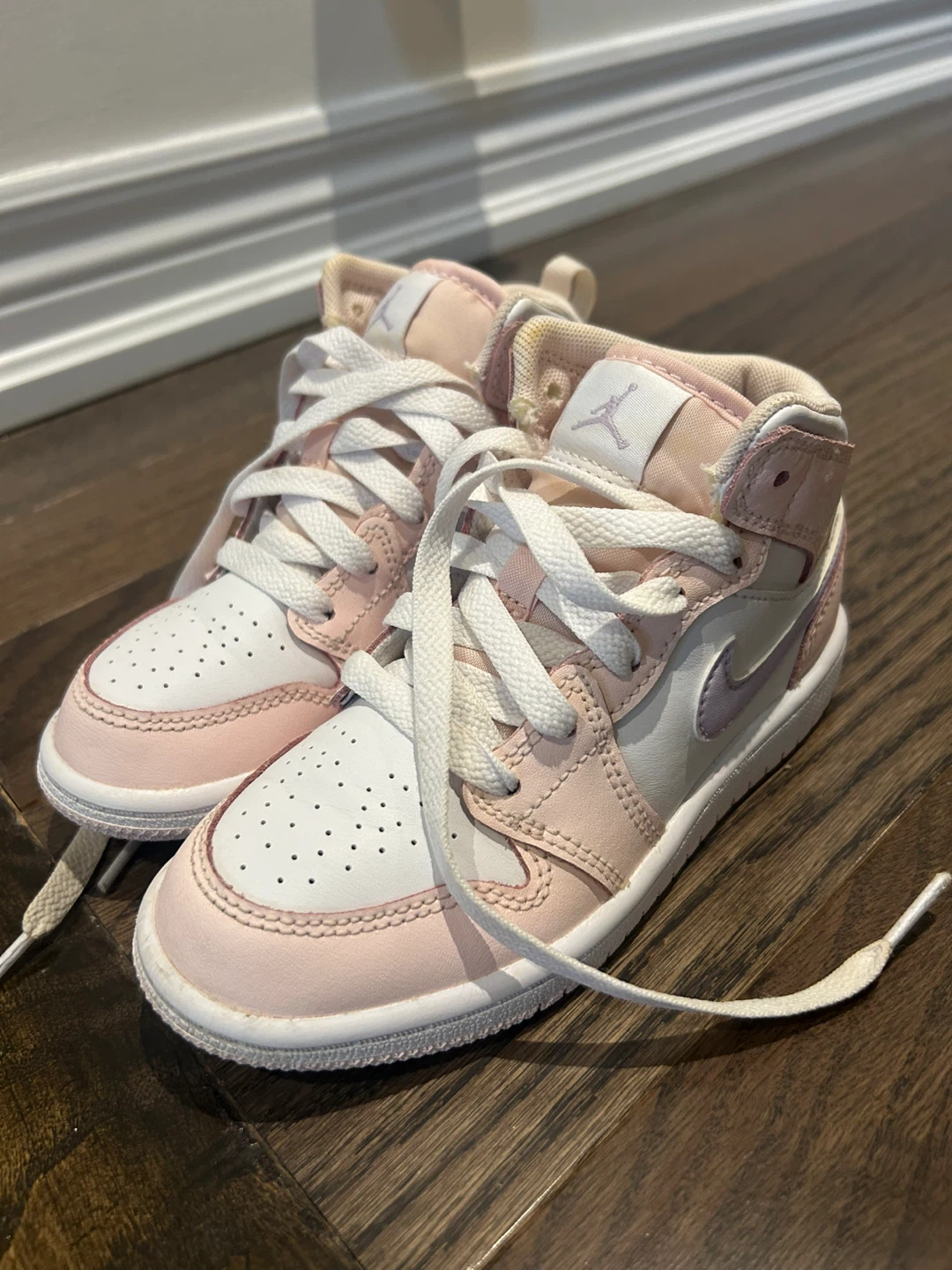 Jordan 1 Mid Pink White Toddler Shoes
