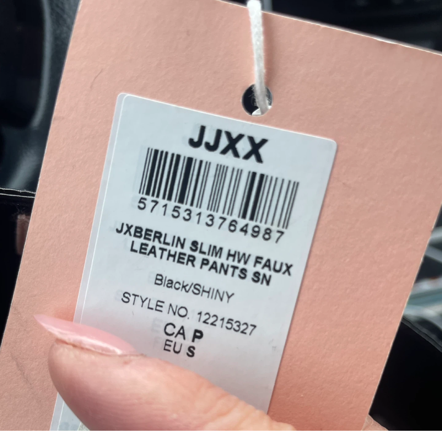 NWT JJXX Black Faux Leather Slim Fit Pants Size S - photo 5