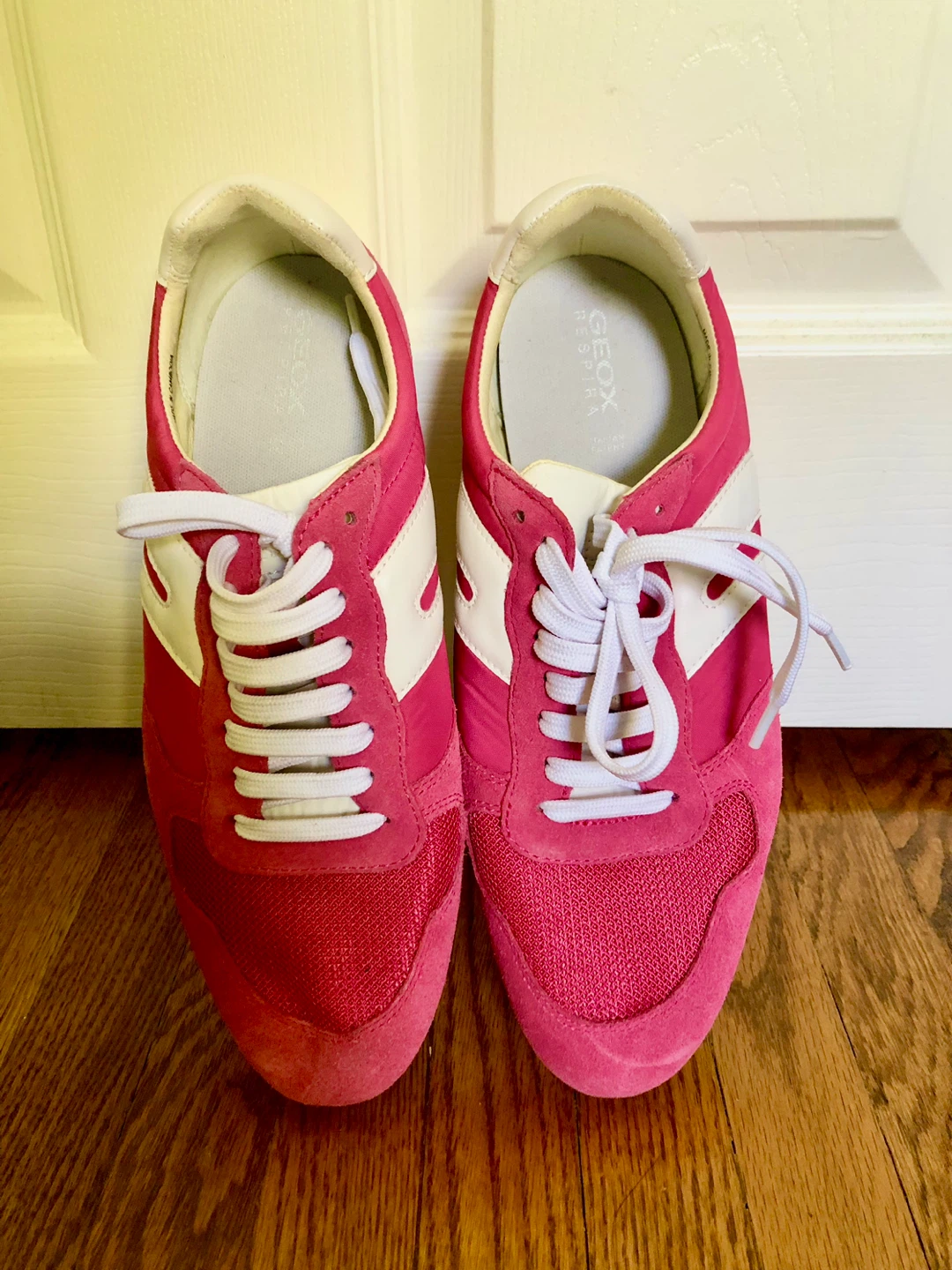 Geox Pink Suede and Mesh Sneakers - Women's Size 9