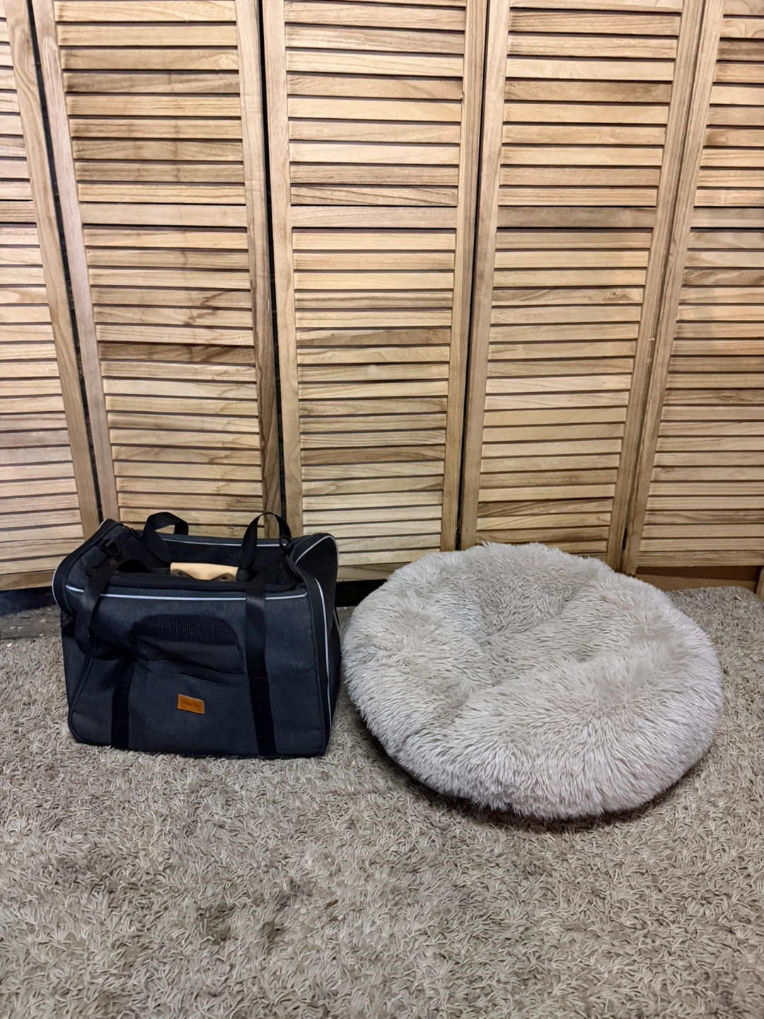 Pet Carrier and  Dog Bed Set