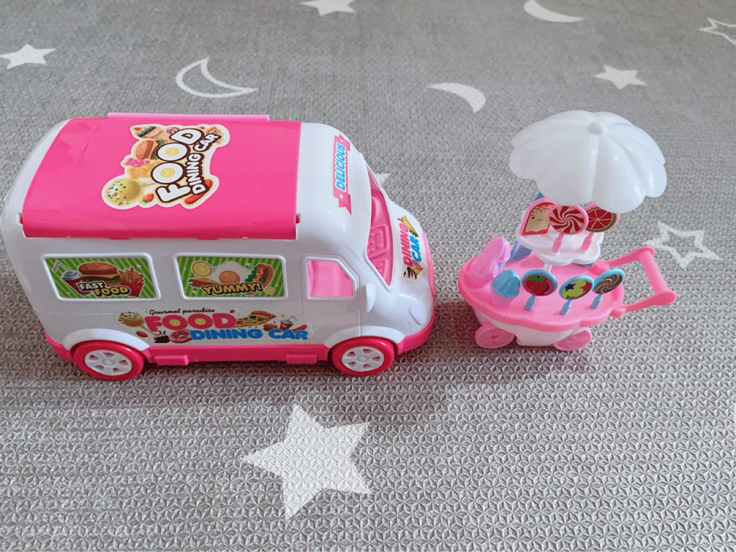 Toy Food Dining Car and Candy Cart