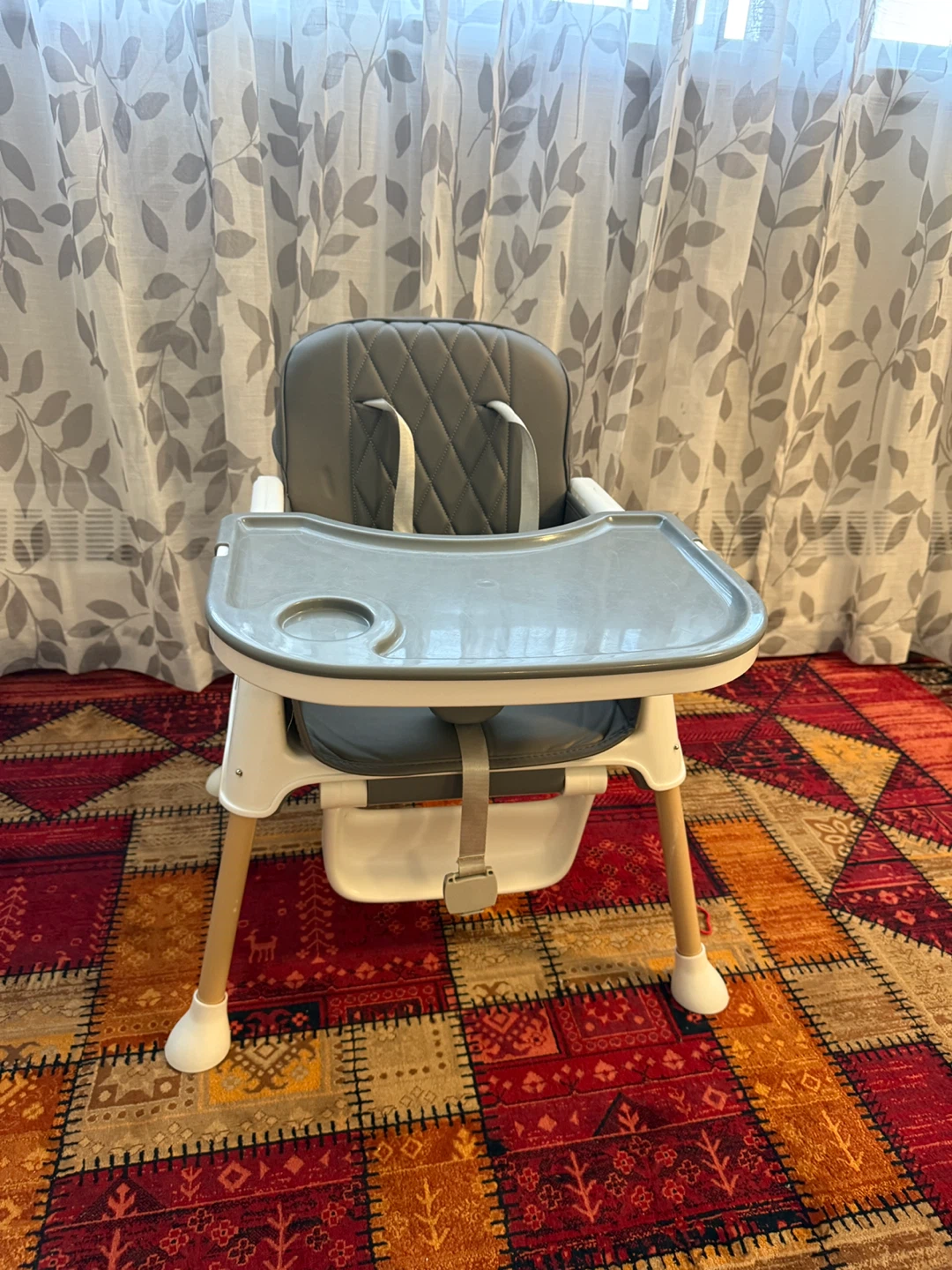 Grey Baby High Chair with Removable Tray
