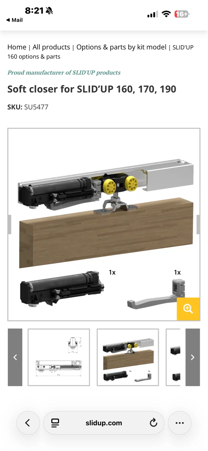 SLID'UP 170 Sliding / Pocket Door Hardware Kit soft close - photo 2