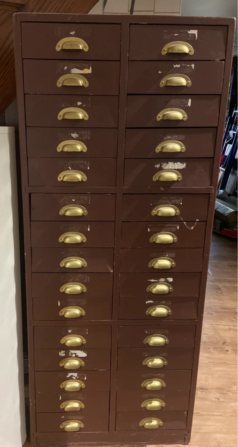 Vintage 30 Drawer Card Catalog Cabinet