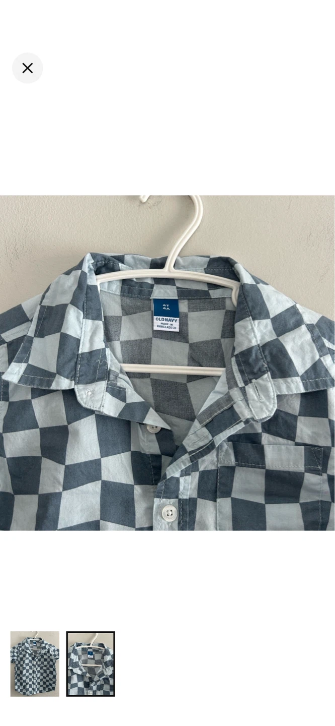 Old Navy Boys Checkerboard Short Sleeve Shirt Size 5T - photo 2
