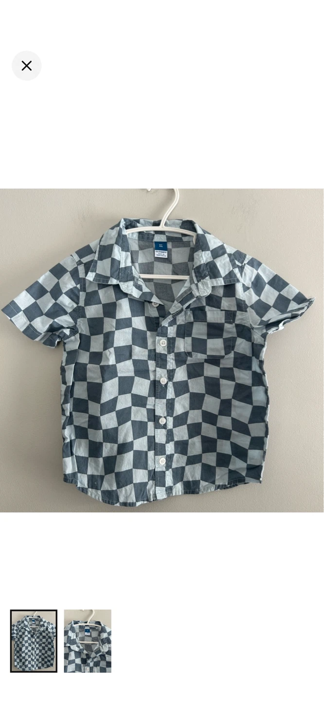 Old Navy Boys Checkerboard Short Sleeve Shirt Size 5T