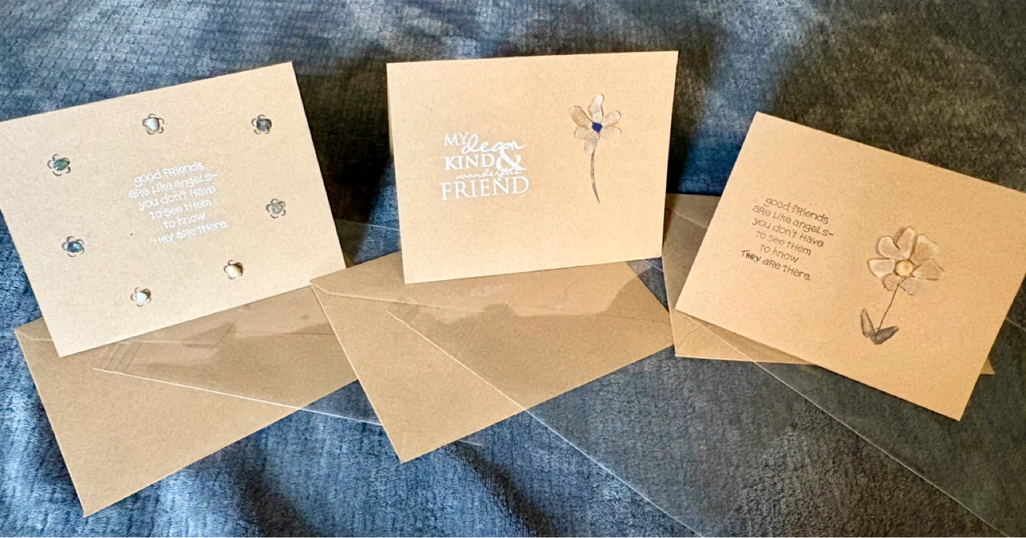 $15- 3pk SeaGlass FRIENDSHIP Cards