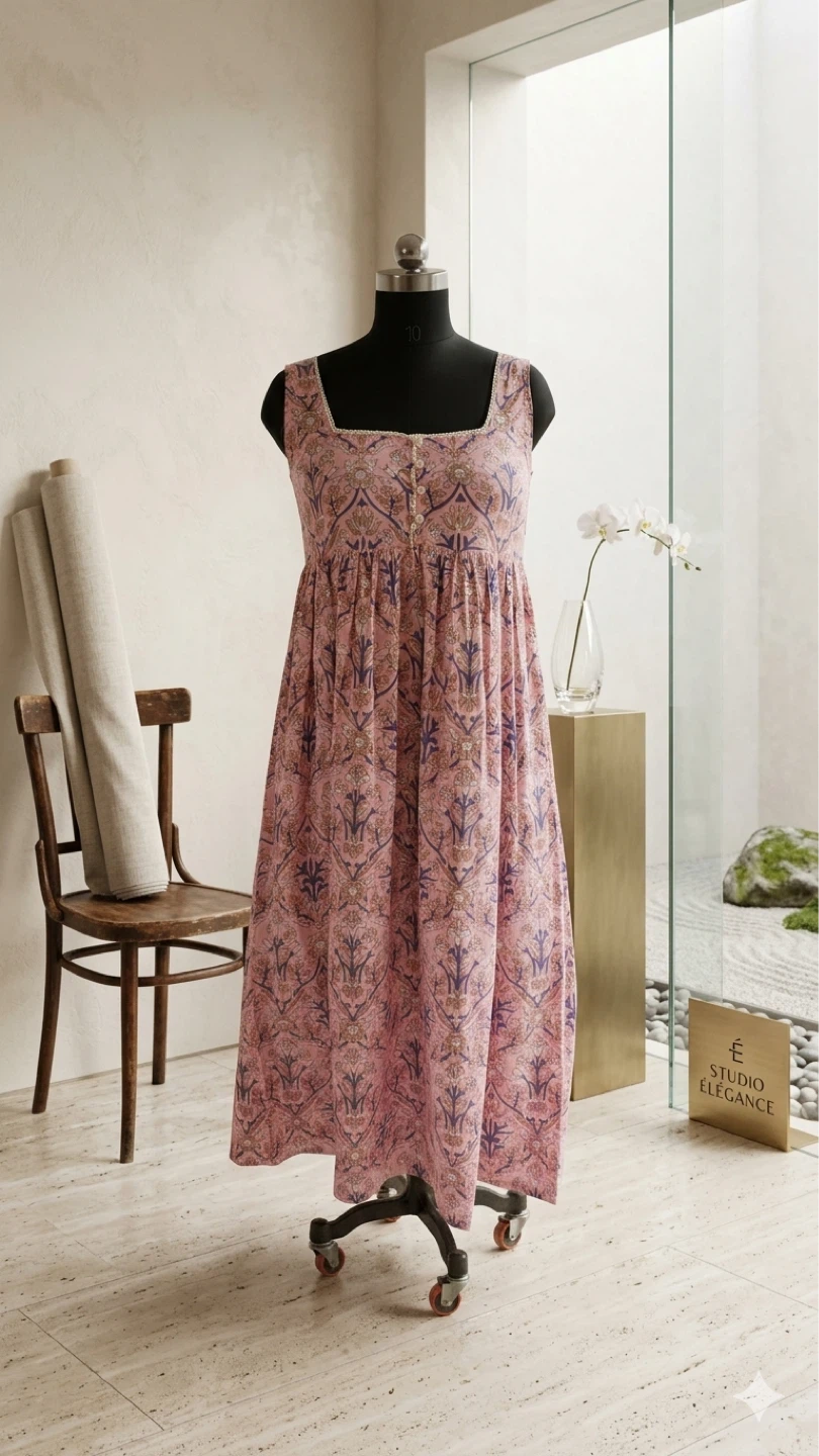 Pink Floral Sleeveless Dress