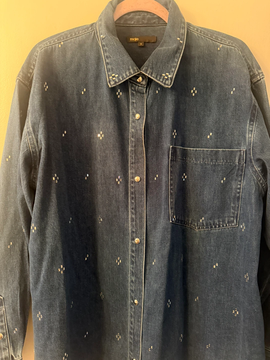Maje Denim Shirt Size 3